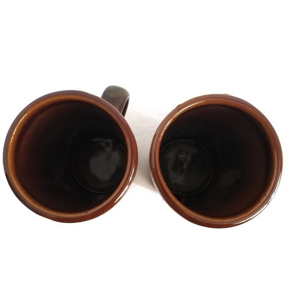 Vintage70s Caffe D'Vita Stoneware Drip Glaze Espresso Demitasse Cups 4 oz - Picture 5 of 8